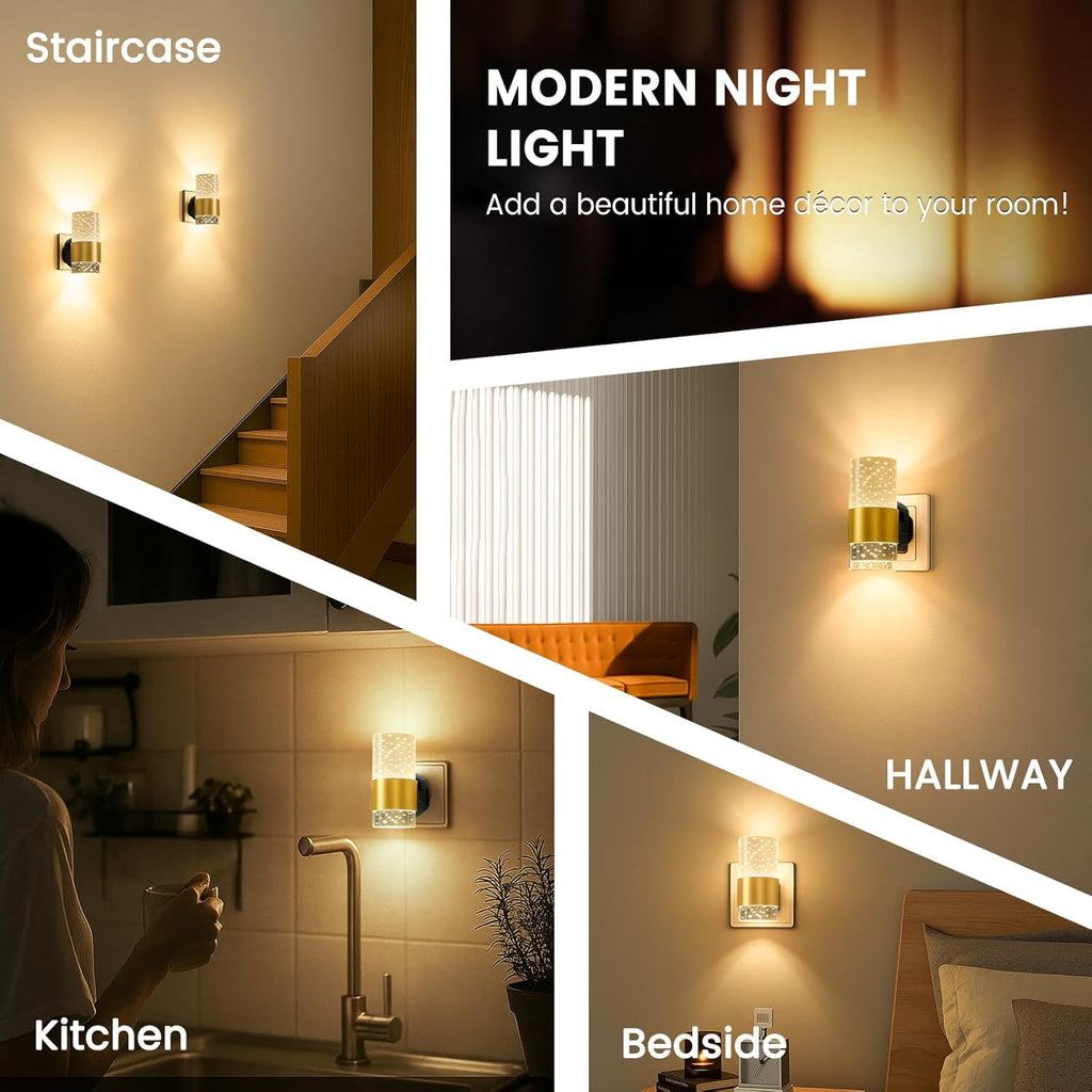 2-Pack LED Night Light with Sensor