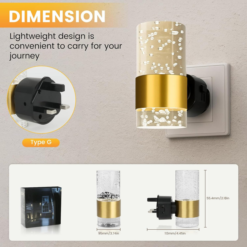 2-Pack LED Night Light with Sensor