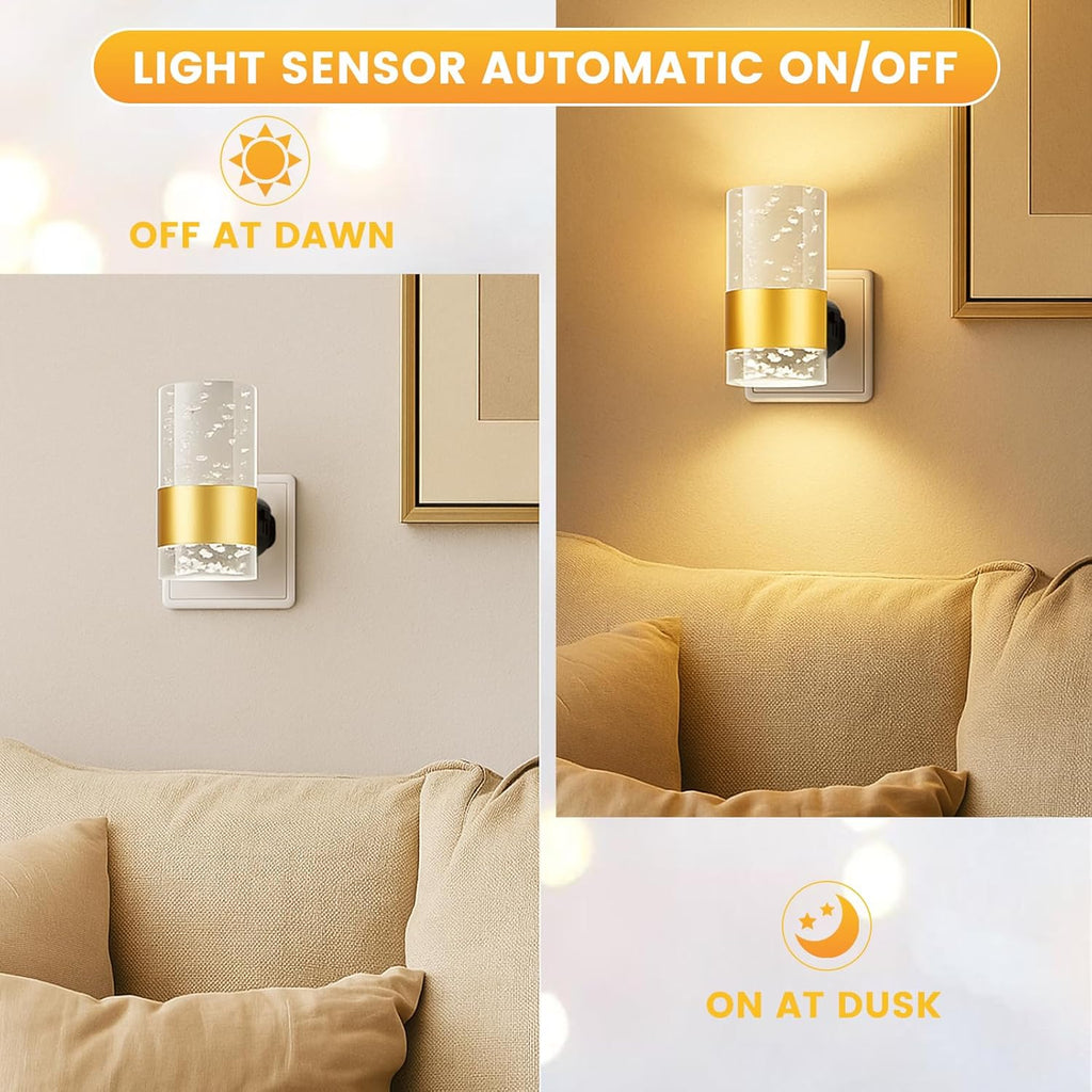 2-Pack LED Night Light with Sensor